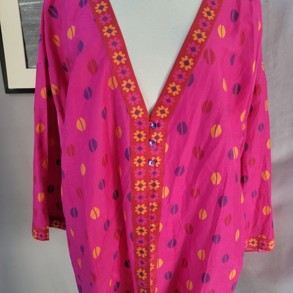 Gudrun Sjoden Dorotea Cotton/Silk Button Front Print Jacket XL - Picture 5 of 14